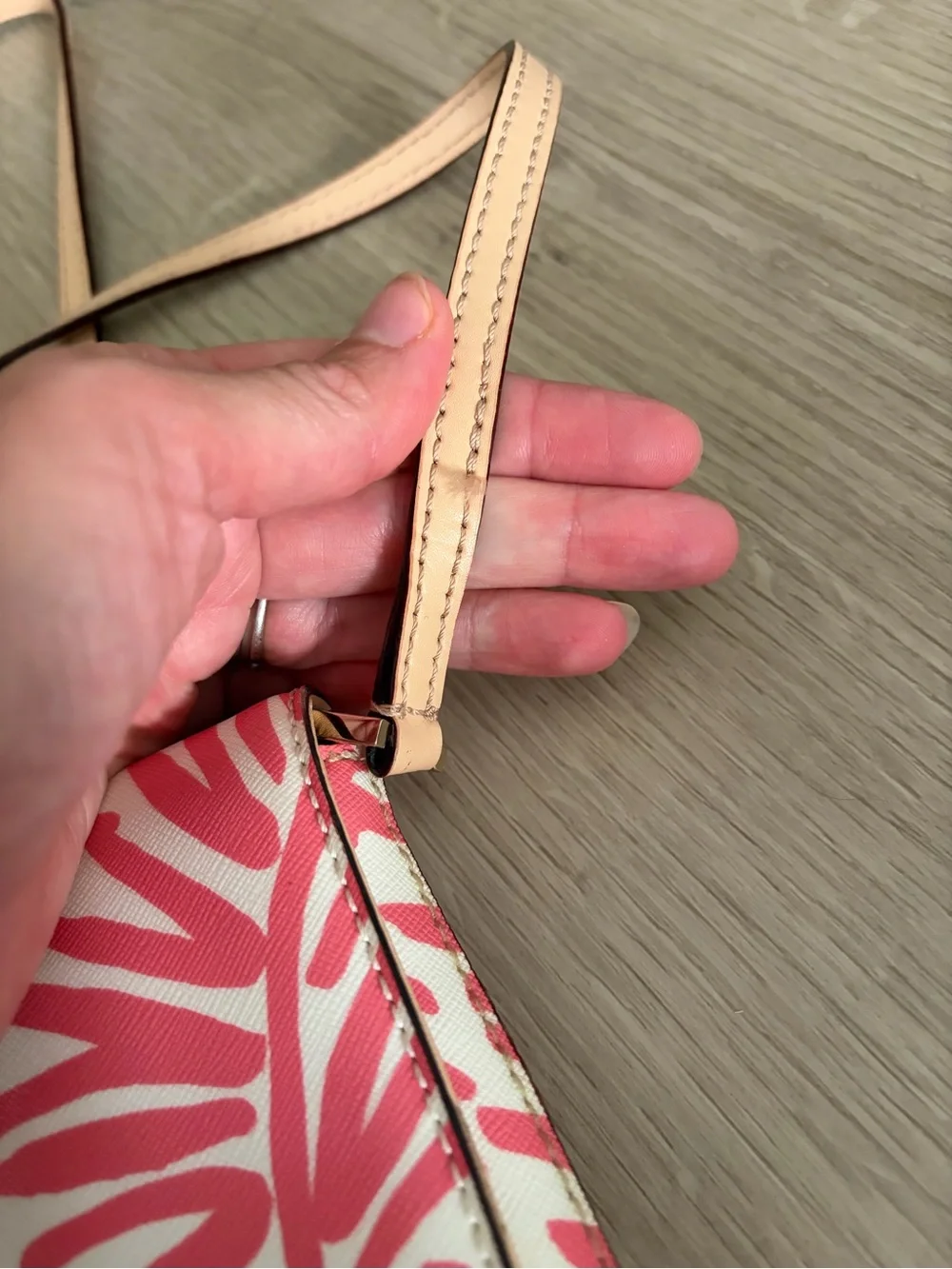 Kate Spade Pink Leaf-Print Crossbody Bag